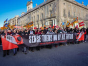 Indignació entre els manifestants per l’estat de Rodalies: “Quan no és una cosa és una altra”