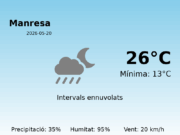 AEMET: El temps per a Manresa – 20 de Maig de 2026