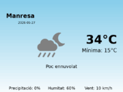 AEMET: El temps per a Manresa – 27 de Maig de 2026