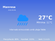 AEMET: El temps per a Manresa – 6 de Juny de 2026