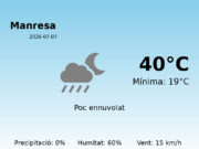 Previsió de l’AEMET a Manresa avui 7 de Juliol de 2026