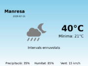 AEMET: El temps per a Manresa – 15 de Juliol de 2026
