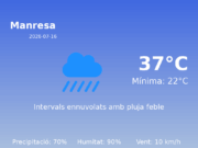 Predicció meteorològica: Manresa, 16 de Juliol de 2026