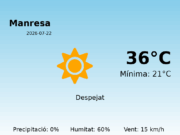 AEMET: El temps per a Manresa – 22 de Juliol de 2026