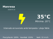 El temps avui 25 de Juliol de 2026 a Manresa segons l’AEMET
