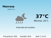 Previsió de l’AEMET a Manresa avui 31 de Juliol de 2026
