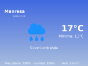 El temps avui 19 de Octubre de 2026 a Manresa segons l’AEMET